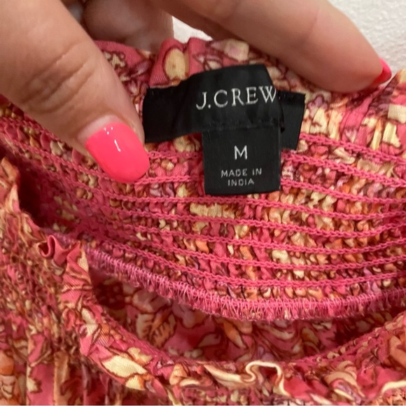 J.Crew Squareneck puff-sleeve cotton-blend voile top in bouquet block print - Picture 8 of 11